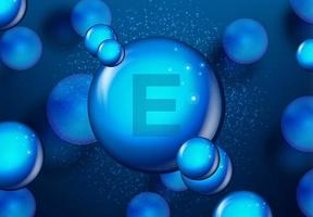 Vitamin E blue shining molecule design vector