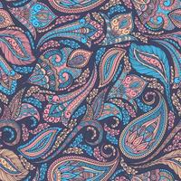 Paisley blue and pink seamless pattern vector