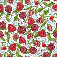 Pomegranate Seamless Pattern vector