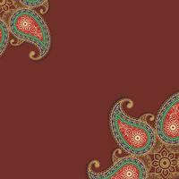 Paisley corner frame with copyspace vector