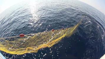 Fishing Cutter net fisheye view video