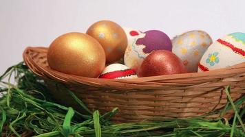 Easter eggs in a basket video