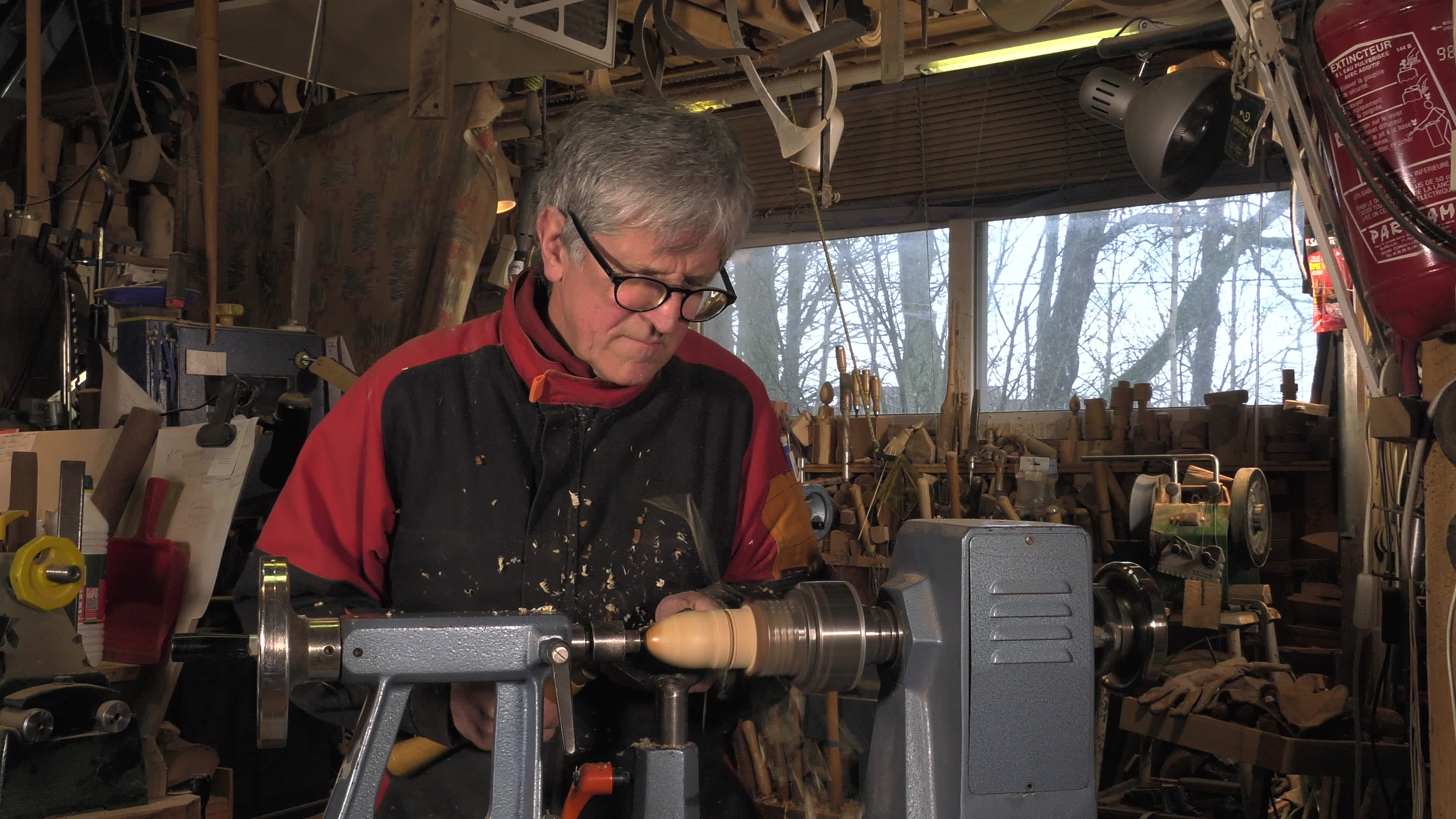 wood turner cutting shapes in wood 1282116 Stock Video at Vecteezy