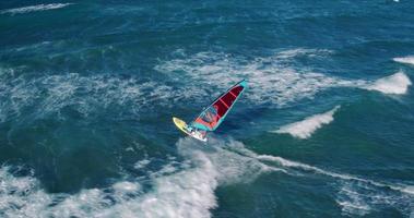 Aerial View of Windsurfing video