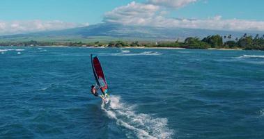 Aerial View of Windsurfing video