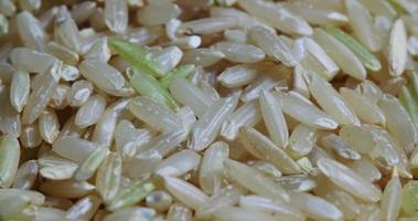 arroz integral close up spin cru video