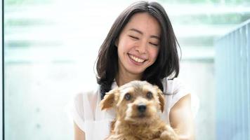 young woman and dog video