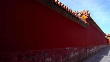 oriental red gate inside Beijing Forbidden City, China video