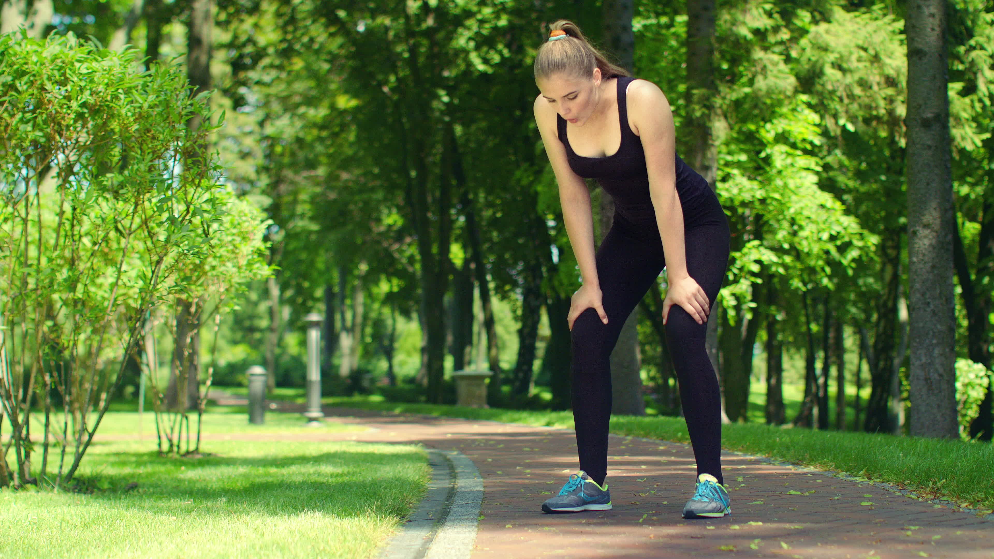 Woman Breathing After Run Marathon Outdoor Tired Female Runner 1288882 Stock Video At Vecteezy