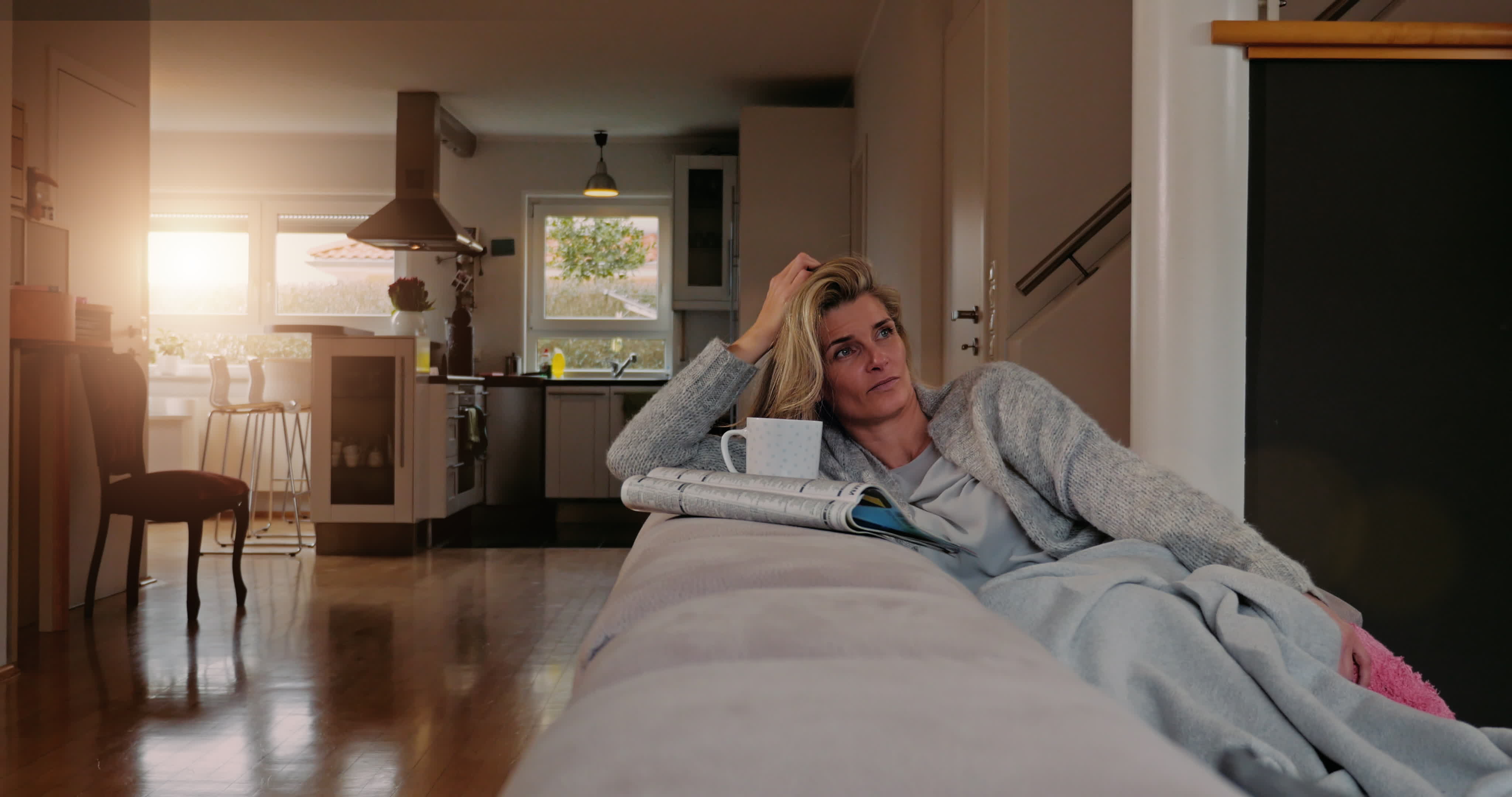 Housewife relaxing at home