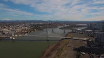 Aerial Oregon Portland Tillicum Bridge video
