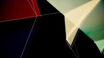 abstrakt datorgenererade sömlös slinga abstrakt geometrisk rörelse från kaotiska långsamma prickar, linjer och trianglar bakgrund. video