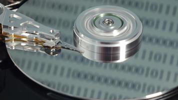 Rotating hard disk drive video