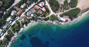 Aerial view of beautiful Martinscica beach, Croatia video