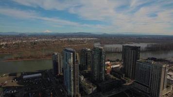 Vue aérienne de l'Oregon Portland South Waterfront
