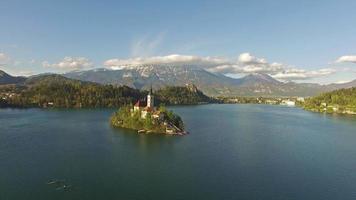 People rowing on Bled Lake