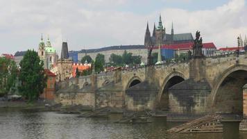 Charles Bridge and castle view Prague