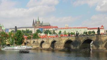 Charles Bridge and castle view Prague