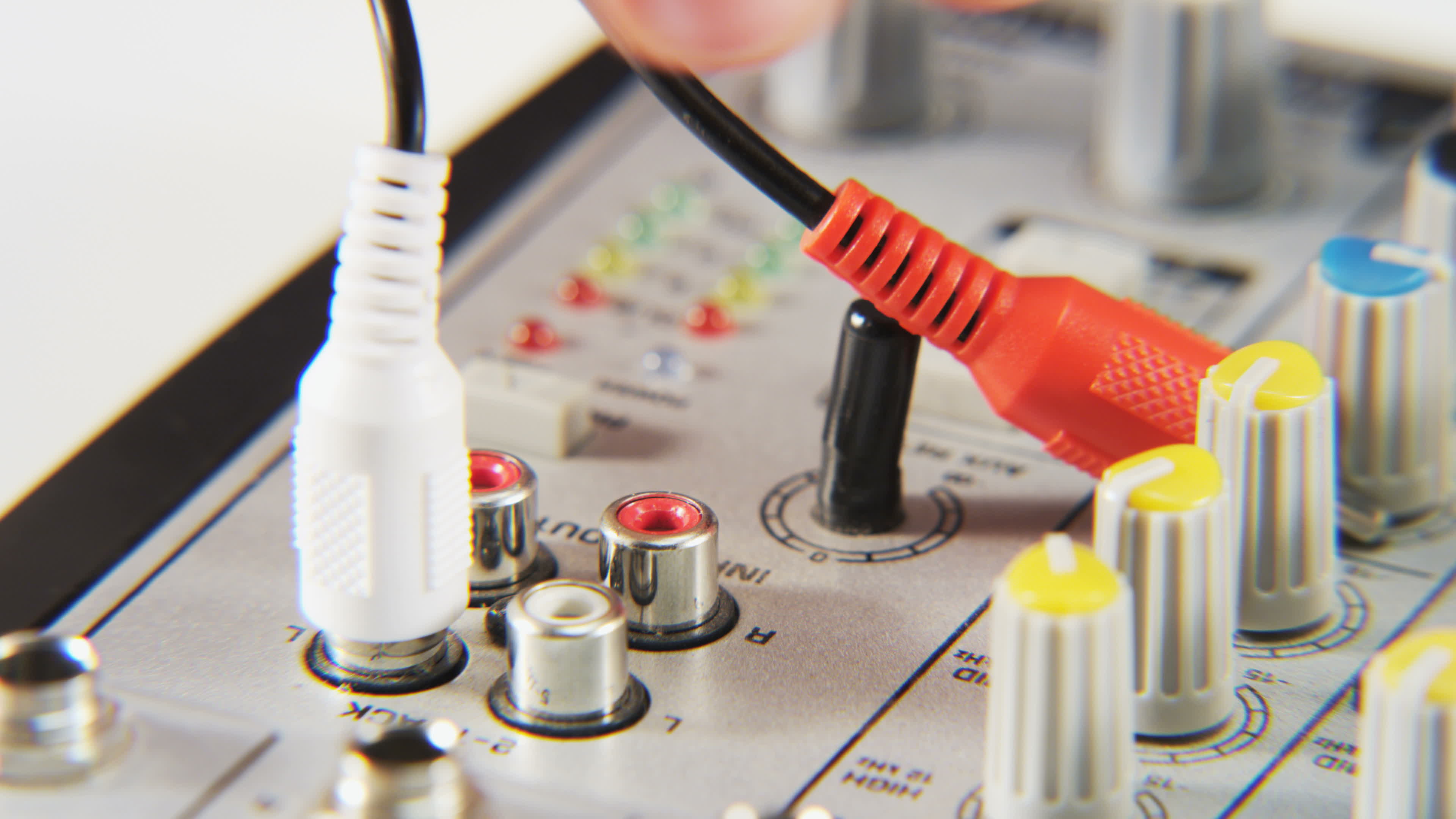 Plugging Red and White Cables 1290830 Stock Video at Vecteezy