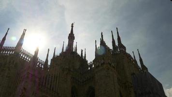 Italien sonniges Licht Mailand berühmte Dom Kathedrale Dach Rückseite Panorama 4k