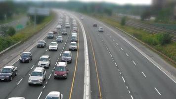 Traffic on multiple lane highway video