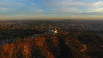 griffith observatory Aerial view landscape video