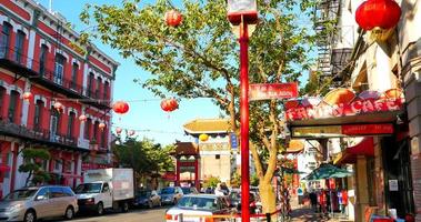4 k Chinatown, enseigne et lanternes fan tan allée, Victoria BC Canada video