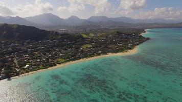 Aerial Oahu Lanikai Beach video