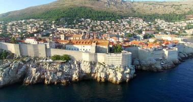 Aerial view of historic walled city of Dubrovnik