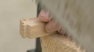 sawing of wooden plank