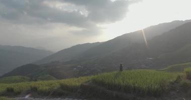 Longji Reisterrasse in Ping ein Dorf video