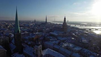 Aerial view over the Old Riga City