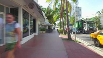 Biking on a sidewalk in Miami Beach video