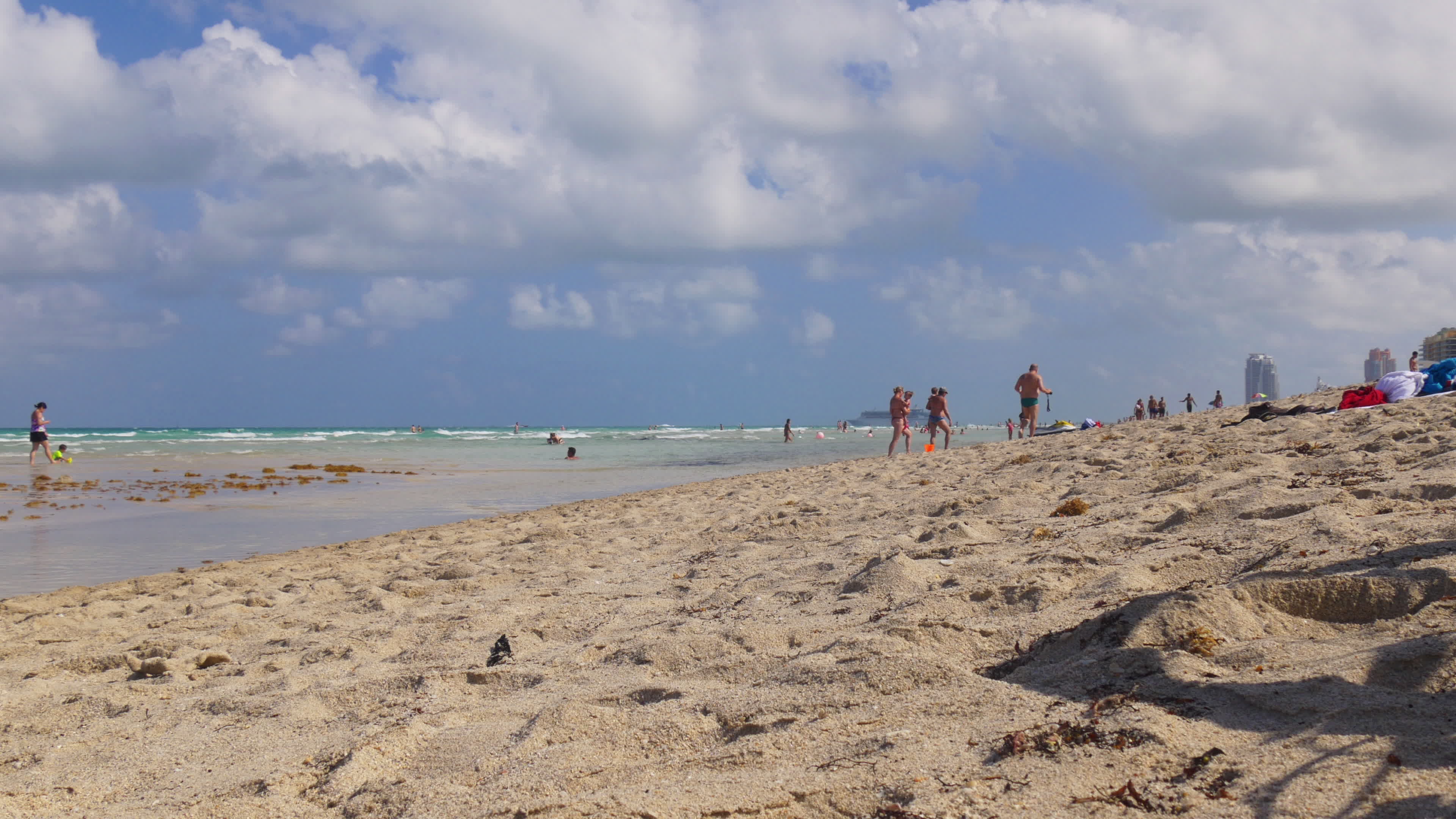 Usa day light summer time miami south beach panorama 4k florida