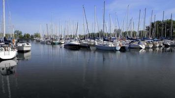 4k vídeo de verão de veleiros no lago