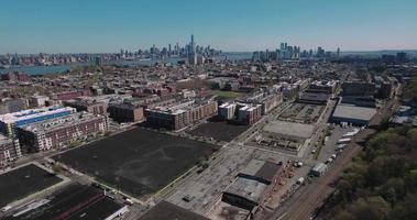 Hoboken NJ Aerial Flyover Empty Lot