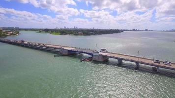 Aerial video Broad Causeway Miami FL