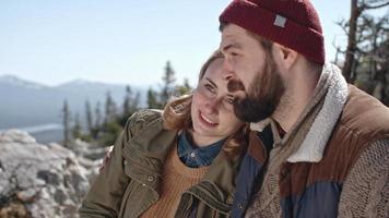 Young Loving Couple Relaxing on Hiking Trip video