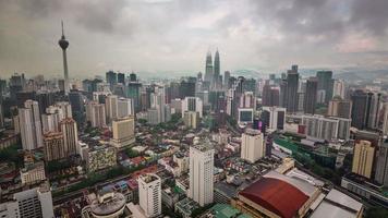 Tageslichtpanorama von Kuala Lumpur Dach 4k Zeitraffer video