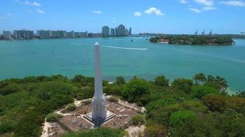 Aerial video of Flagler Memorial Miami FL
