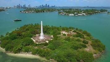 Aerial video of Flagler Memorial Miami FL
