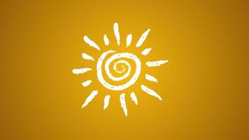 ob Symbol Sonne mit Kreide gemalt, handgezeichnete Animation 4k video