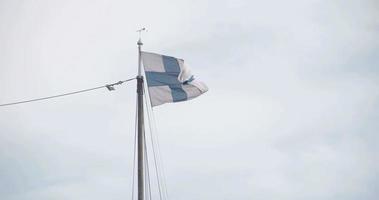 The Finnish flag on top of the pole 4K FS700 Odyssey 7Q video