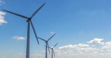 Three wind turbines time lapse video