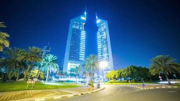 lasso di tempo di Emirates Towers dalla città di Dubai