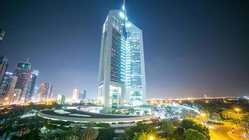 Dubai Türme Nachtlicht Zeitraffer video