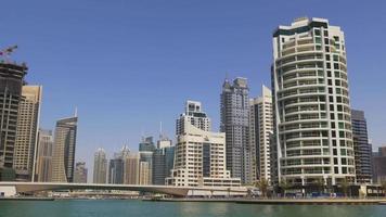 panorama del golfo de la ciudad de dubai día soleado de los emiratos árabes unidos 4k