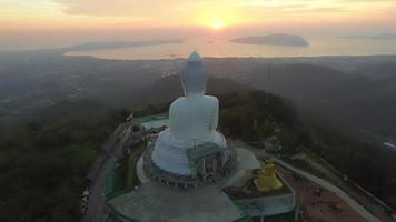 Aerial view the beautify Big Buddha in Phuket island.