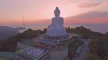 Aerial view the beautify Big Buddha in Phuket island.
