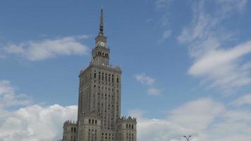 warsaw, poland, culture science palace, stalin building video
